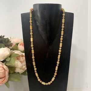 Yellow lucite necklace long vintage